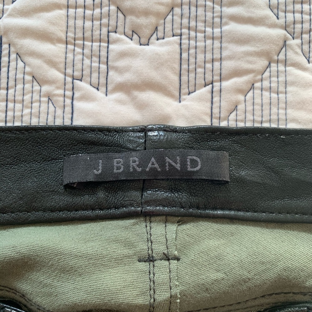 J Brand Forest Green "Super Skinny" Leather Pant - Picture 6 of 11
